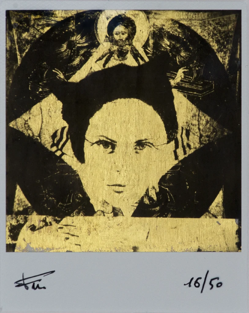 polaroid on 24k gold leaf